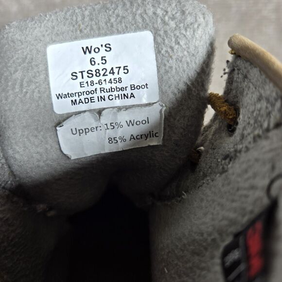 Sperry Saltwater Duck Boots | Women’s 6.5 Gray Quilted Thinsulate Waterproof - Picture 7 of 10